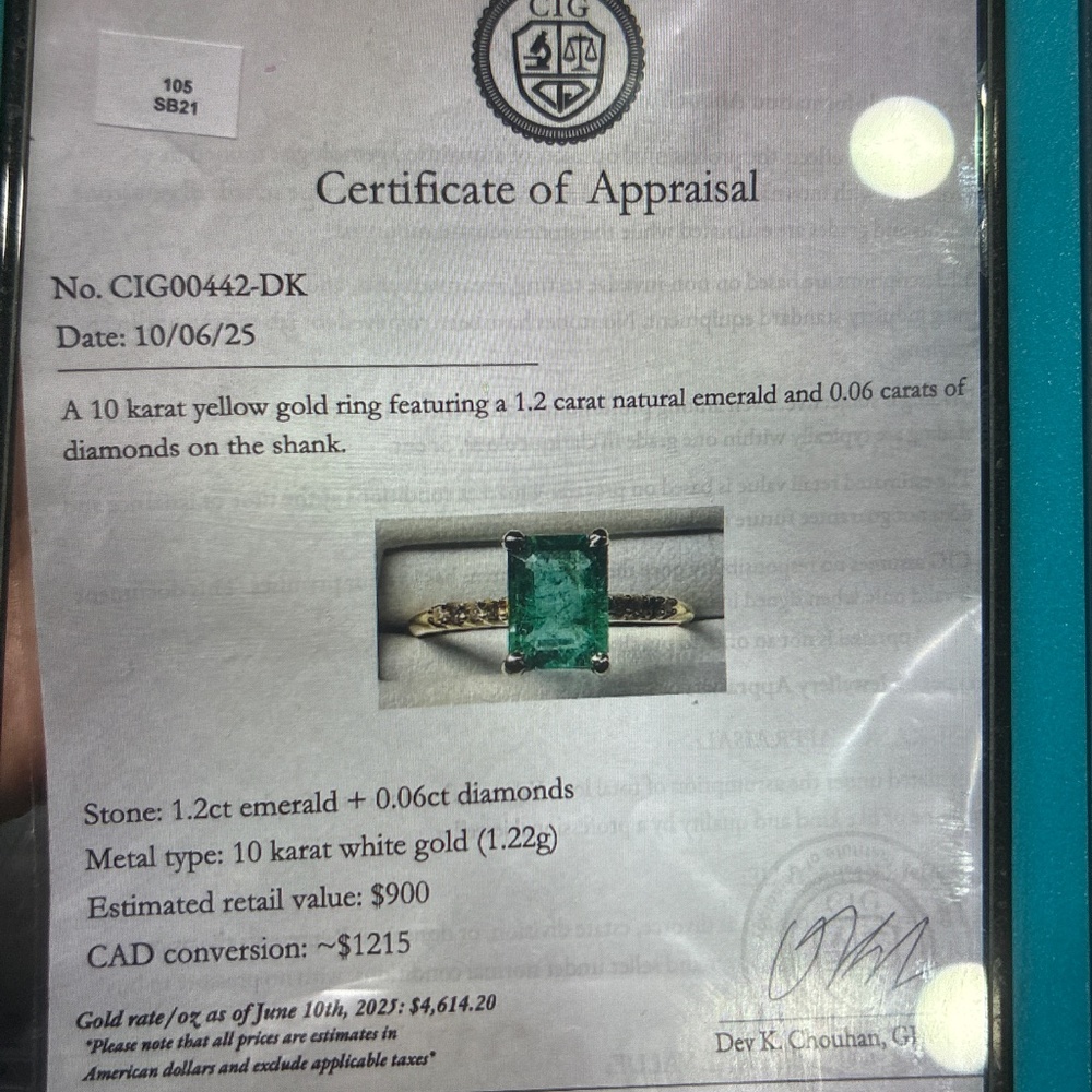 10k Gold Ring real Emerald - Picture 16 of 16